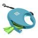 Рулетка с контейнером для пакетов WAUDOG R-leash для собак весом до 12 kg - S (голубая) 26272 фото 3