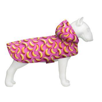 Дощовик для собак WAUDOG Clothes Банани на рожевому - XXS 26 (з капюшоном) 354-4055 фото