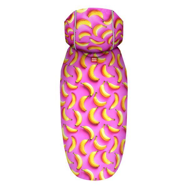 Дощовик для собак WAUDOG Clothes Банани на рожевому - XXS 26 (з капюшоном) 354-4055 фото