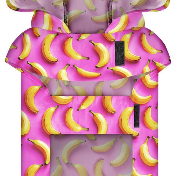 Дощовик для собак WAUDOG Clothes Банани на рожевому - XXS 26 (з капюшоном) 354-4055 фото