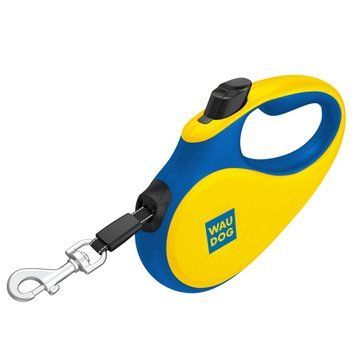 Рулетка для собак вагою до 25 kg WAUDOG R-leash M - Colors of freedom 382-4020 фото