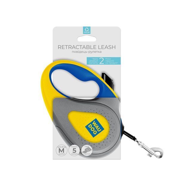Рулетка для собак вагою до 25 kg WAUDOG R-leash M - Colors of freedom 382-4020 фото