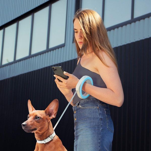 Круглая рулетка для собак весом до 40 kg - WAUDOG R-leash (белая) 812715 фото