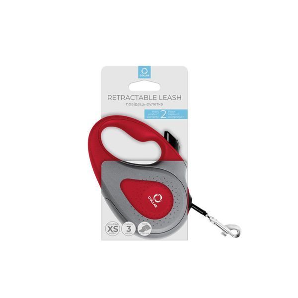 Рулетка для собак вагою до 12 kg - COLLAR XS (червона) 81233 фото