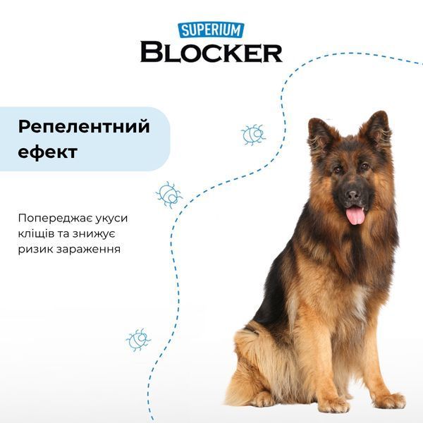 SUPERIUM Blocker antiparasitic collar for dogs &ndash; repellent effect against fleas and ticks, German Shepherd