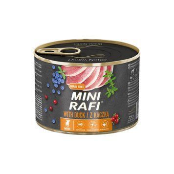 Влажный корм для собак мелких пород Dolina Noteci RAFI Mini паштет с уткой, голубикой и клюквой 185 g 11801220 фото