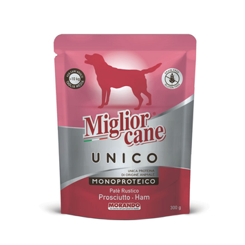 Вологий корм для собак Morando Migliorcane UNICO паштет з прошуто 300 g 02351 фото