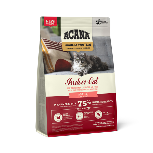Сухой корм для кошек ACANA Highest Protein Indoor Cat с курицей, лососем и форелью 1,8 kg a72397 фото