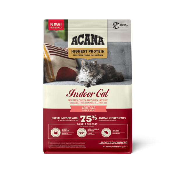 Сухой корм для кошек ACANA Highest Protein Indoor Cat с курицей, лососем и форелью 1,8 kg a72397 фото