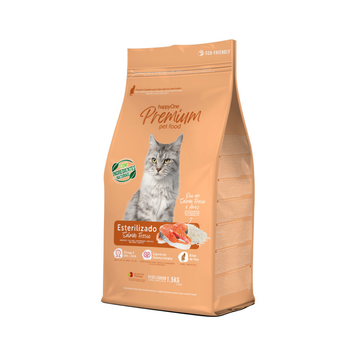 Сухой корм для стерилизованных кошек happyOne Premium Sterilized со свежим лососем 1,5 kg 5600760440532 фото