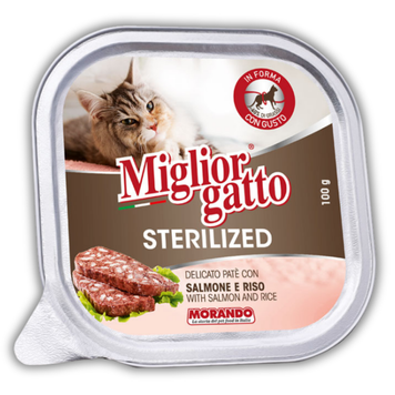 Консервы для стерилизованных кошек Migliorgatto Sterilized с лососем и рисом 100 g 01454 фото