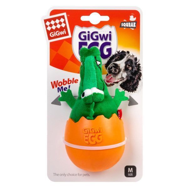 Іграшка для собак - Крокодил-неваляшка з пищалкою GiGwi EGG 2319 фото