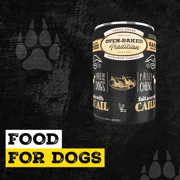 Oven-Baked Tradition Dog Quail wet dog food pate packaging