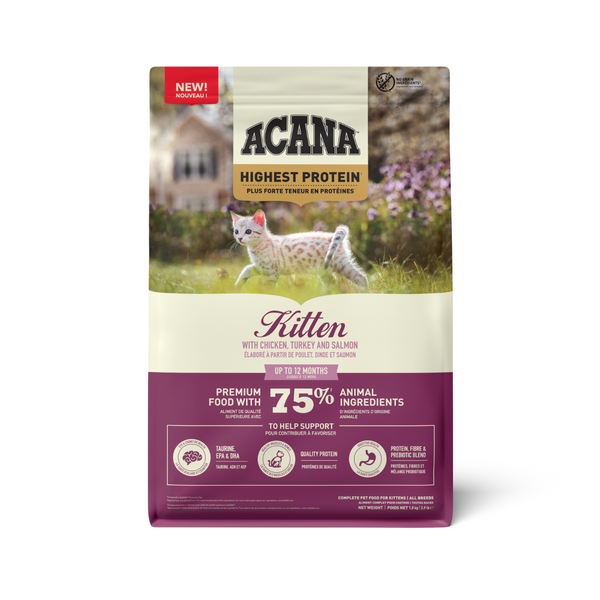 Сухий корм для кошенят ACANA Highest Protein Kitten індичка, курка, лосось 1,8 kg a72325 фото