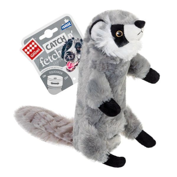 Игрушка для собак - Енот с бутылкой и пищалкой GiGwi Catch & fetch 75270 фото
