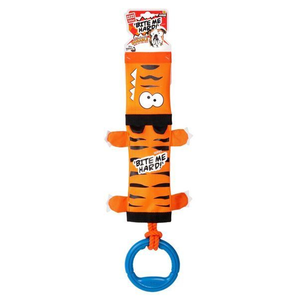 Игрушка для собак - Тигр с ручкой и пищалкой GiGwi Bite me hard 2345 фото