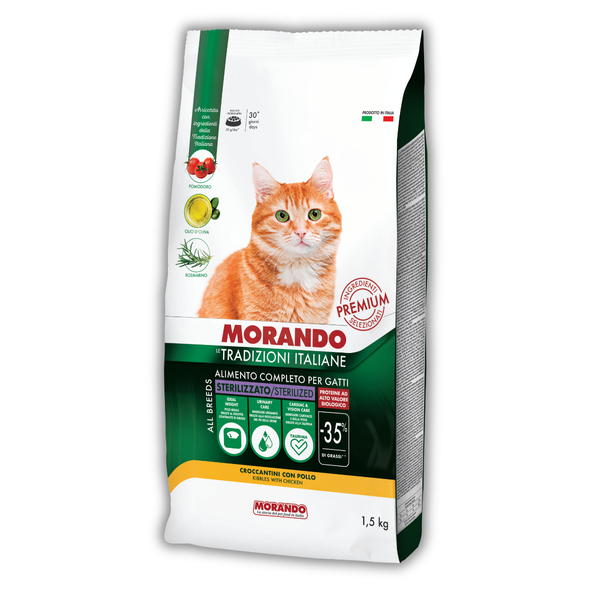 Сухий корм для стерилізованих котів Morando Tradizioni Sterilized з куркою 9 шт*1,5 kg (13,5 kg) 02772-9 фото