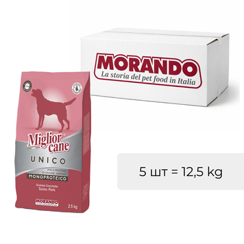 Сухой корм для собак Morando Migliorcane UNICO свинина 12,5 kg (5 шт*2,5 kg) 02474-5 фото